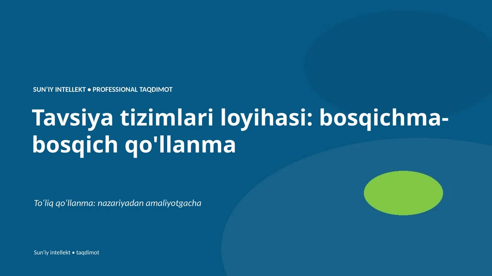 Tavsiya tizimlari loyihasi: bosqichma-bosqich qo'llanma 1