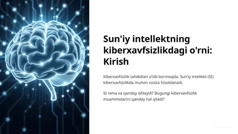 Sun'iy intellektning kiberxavfsizlikdagi o'rni: Kirish 1