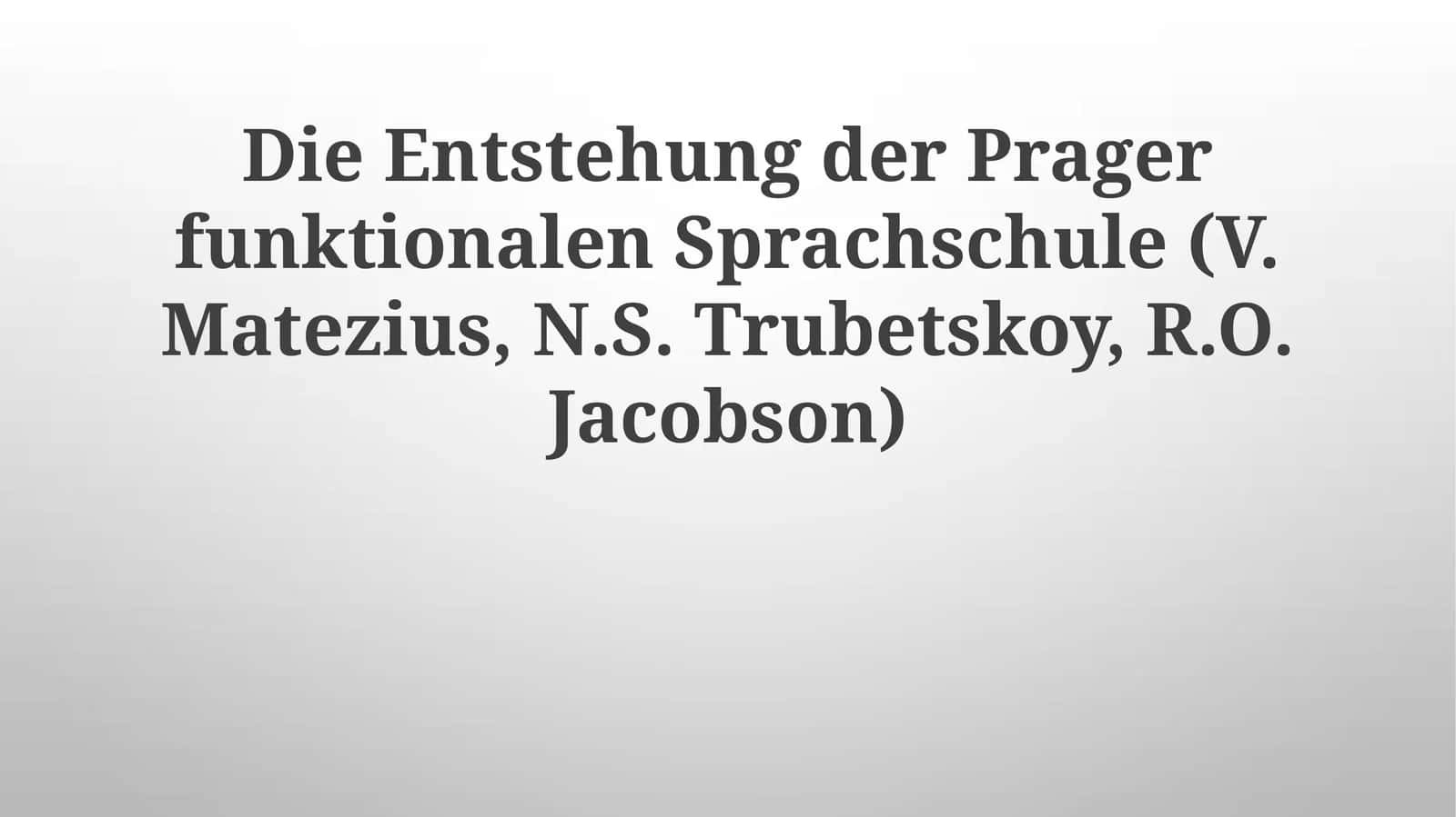 Prager Funktionalen Sprachschule 1