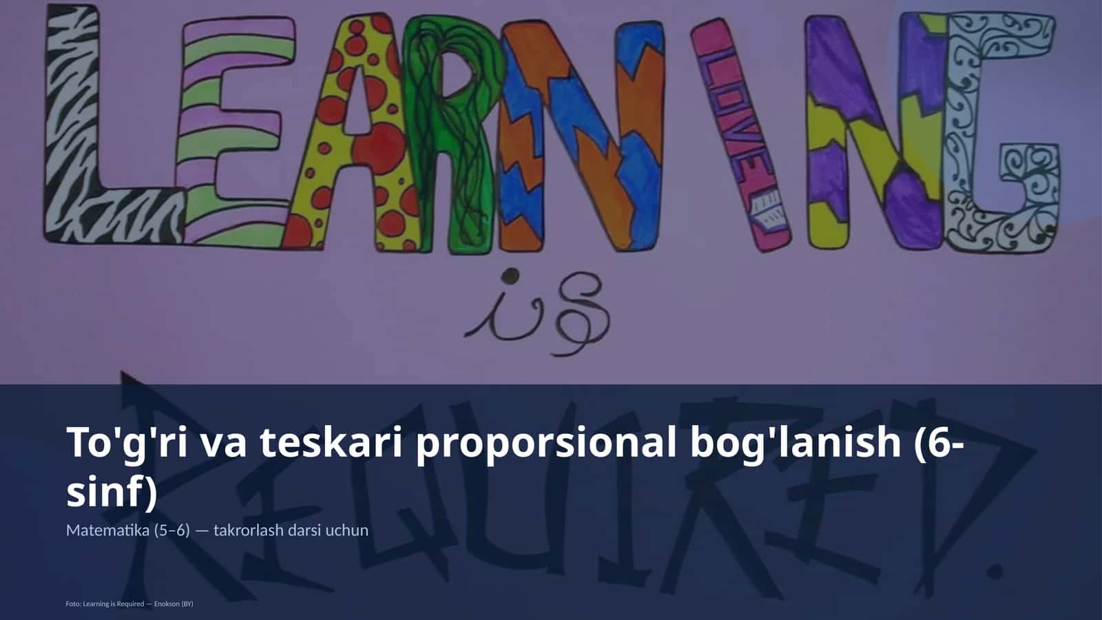 To'g'ri va teskari proporsional bog'lanish (6-sinf) 1