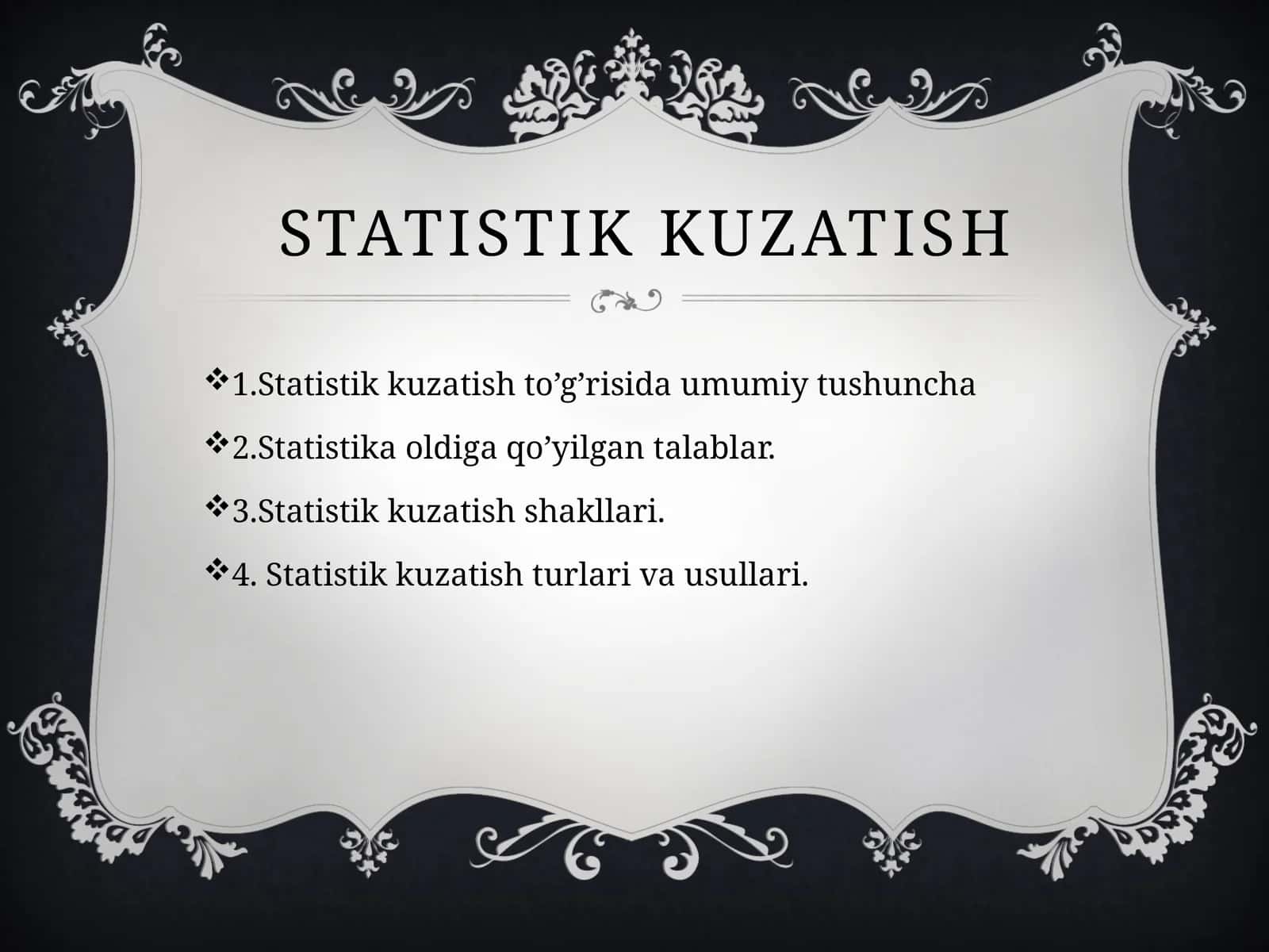 Statistik kuzatish 1