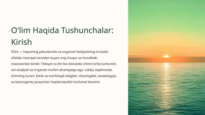 O'lim Haqida Tushunchalar 1