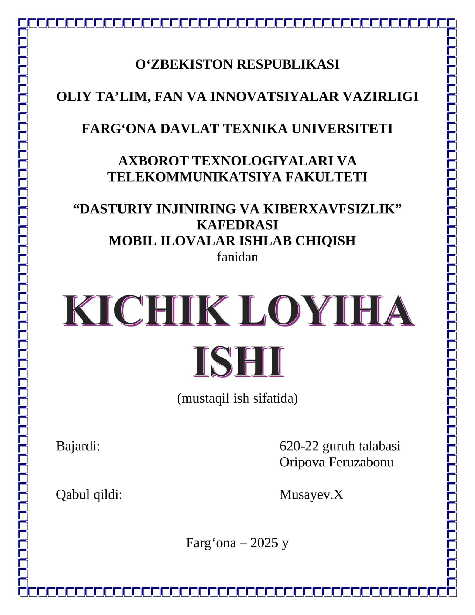 MOBIL ILOVALAR ISHLAB CHIQISH 1