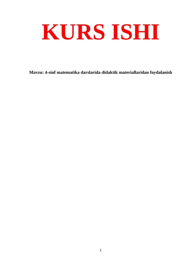 4-sinf matematika darslarida didaktik materiallaridan foydalanish 1