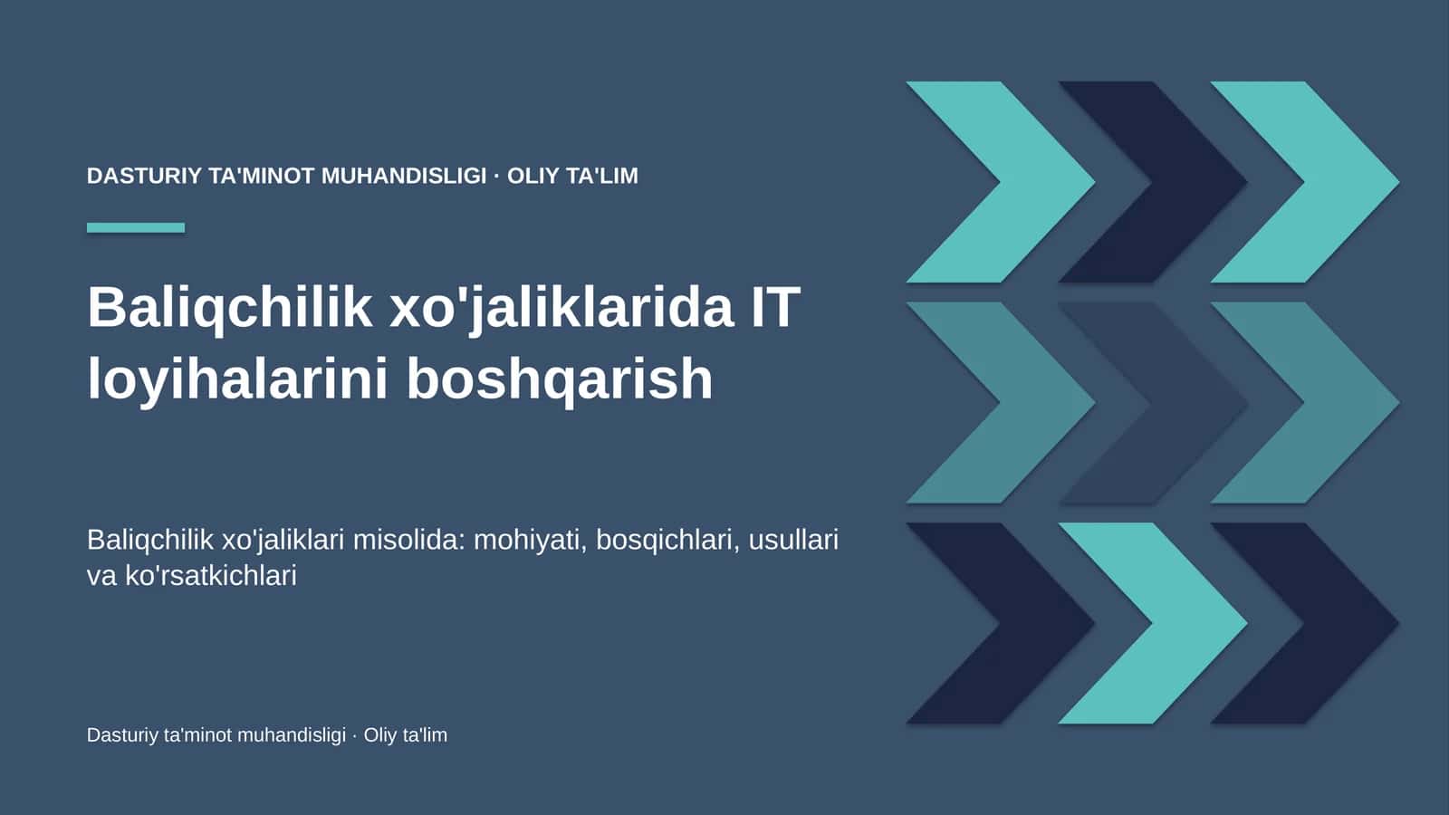 Baliqchilik xo'jaliklarida IT loyihalarini boshqarish 1