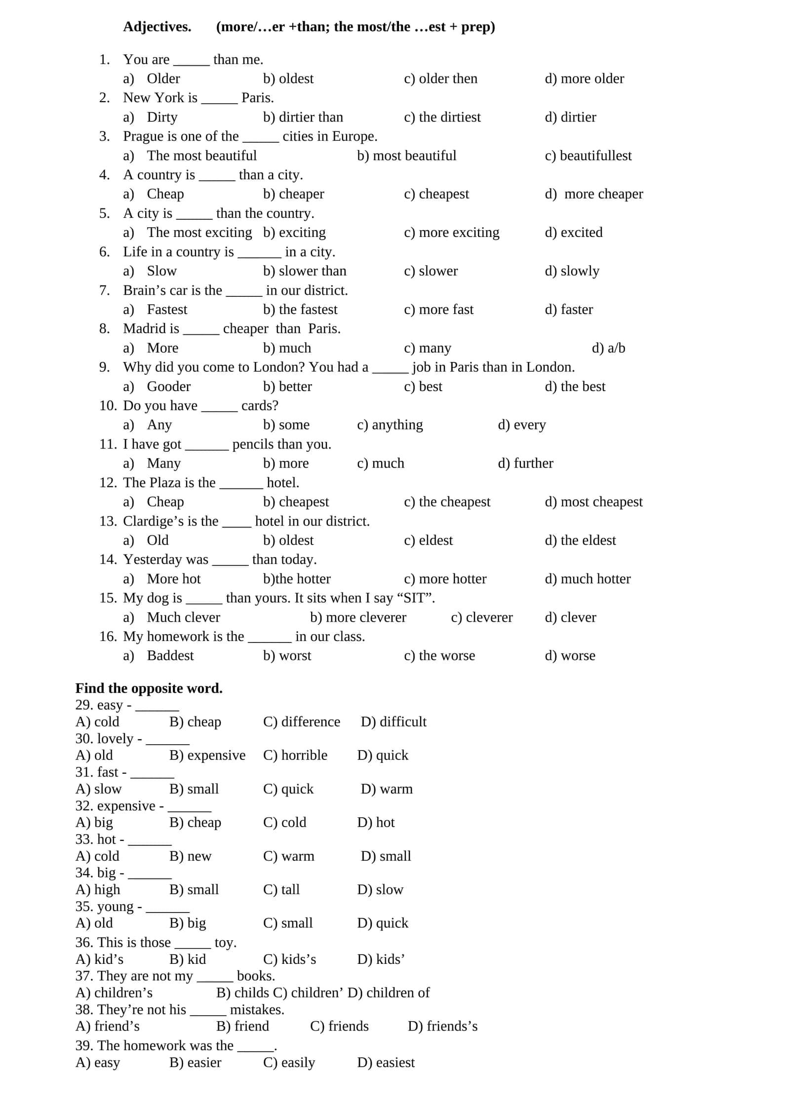 Adjectives 1