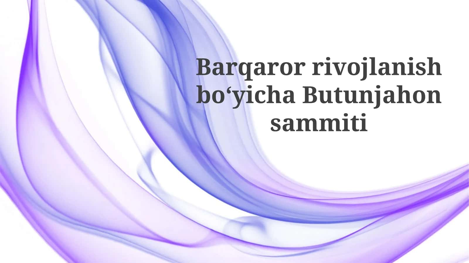 Barqaror rivojlanish boʻyicha Butunjahonsammiti 1