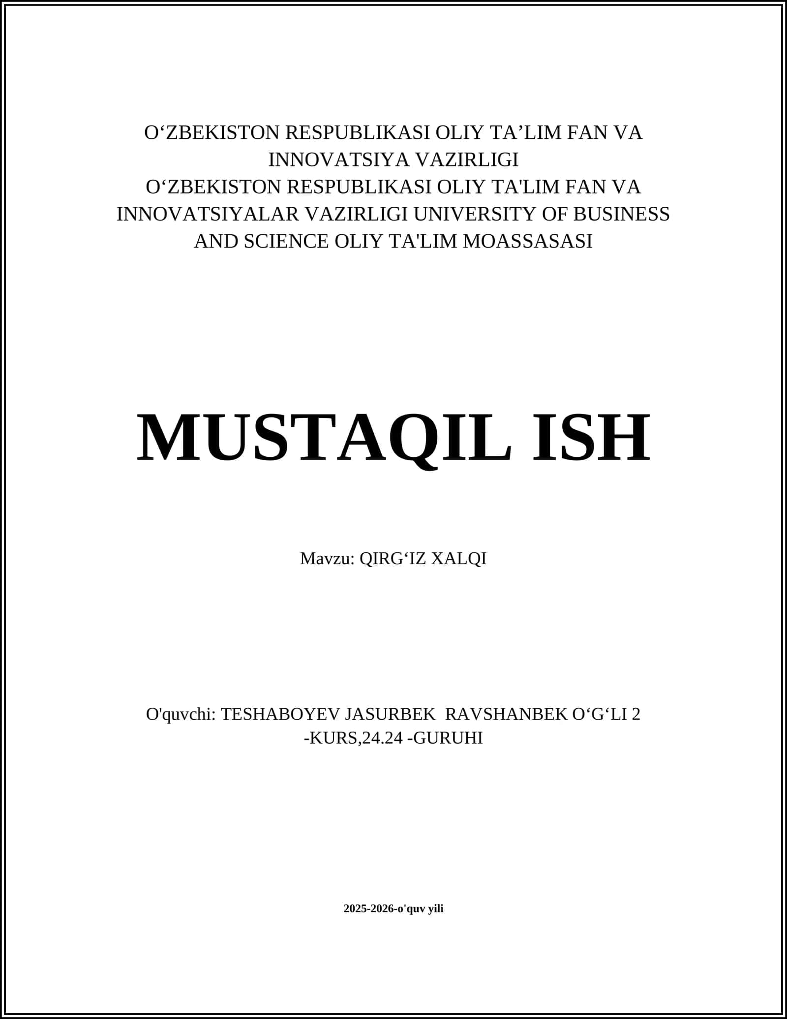 QIRGʻIZ XALQI 1