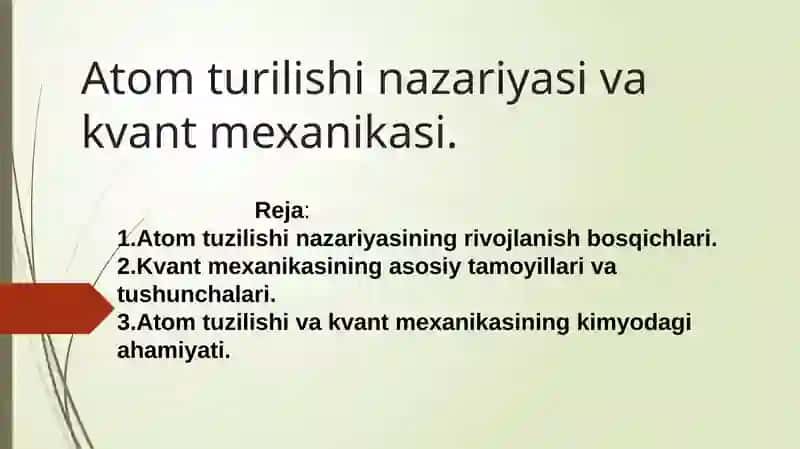 Atom tuzilishi va kvant mexanikasi