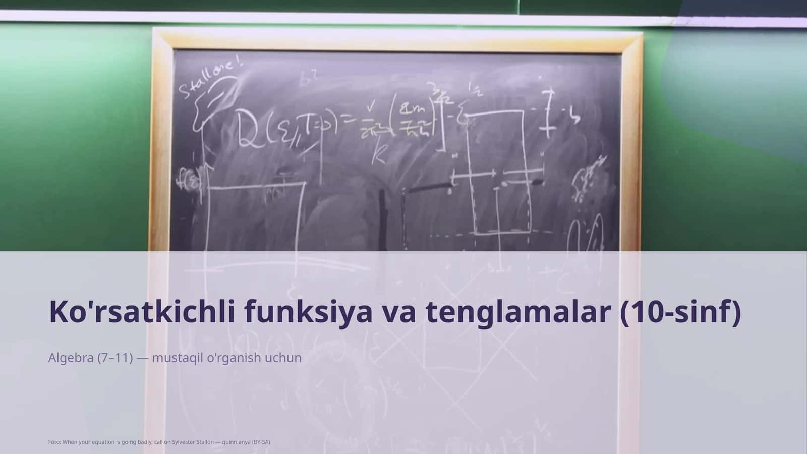 Ko'rsatkichli funksiya va tenglamalar (10-sinf) 1