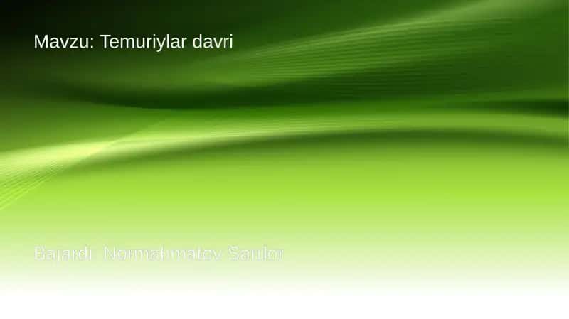 Temuriylar davri 1