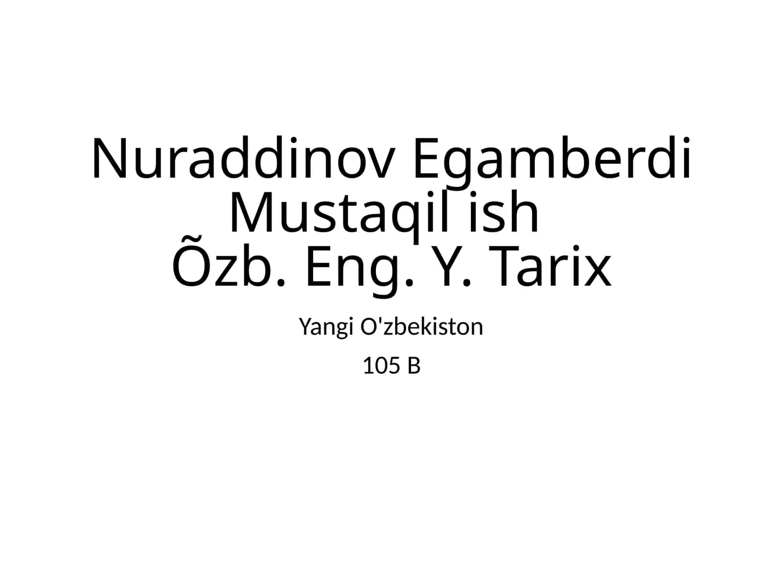 YangiO'zbekiston 1