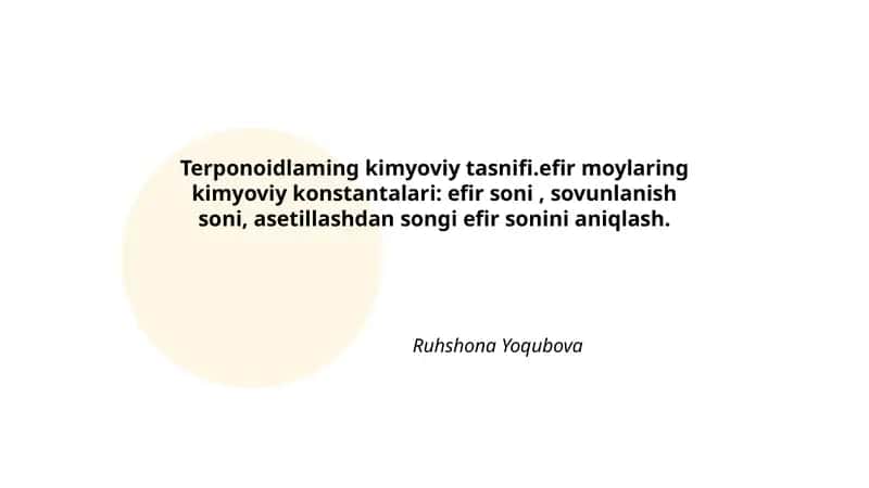 Terpenoidlarning kimyoviy tasnifi va tasniflash mezonlari 1