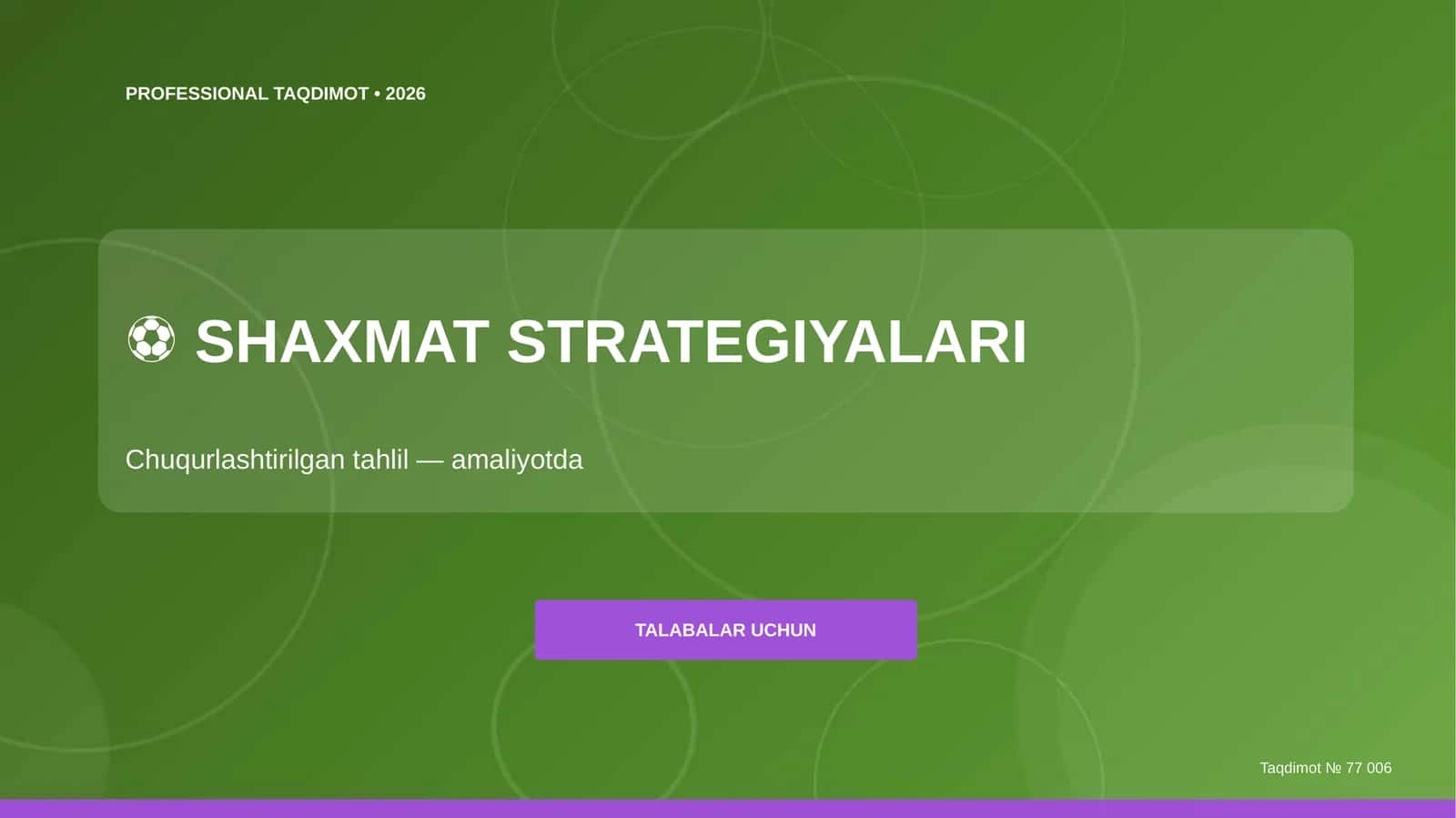 SHAXMAT STRATEGIYALARI 1