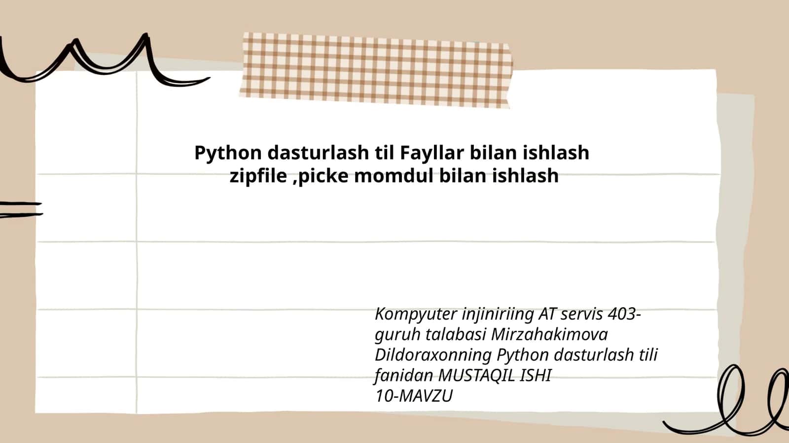Python dasturlash til Fayllar bilan ishlash zipfile,picke momdul bilan ishlash 1