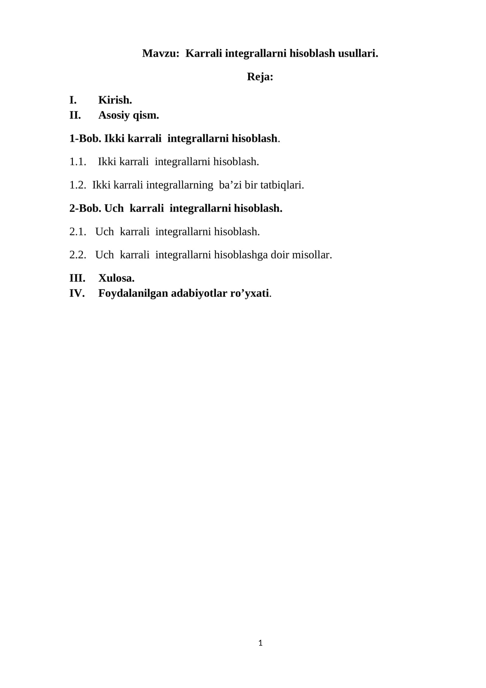 Karrali integrallari hisoblash 1