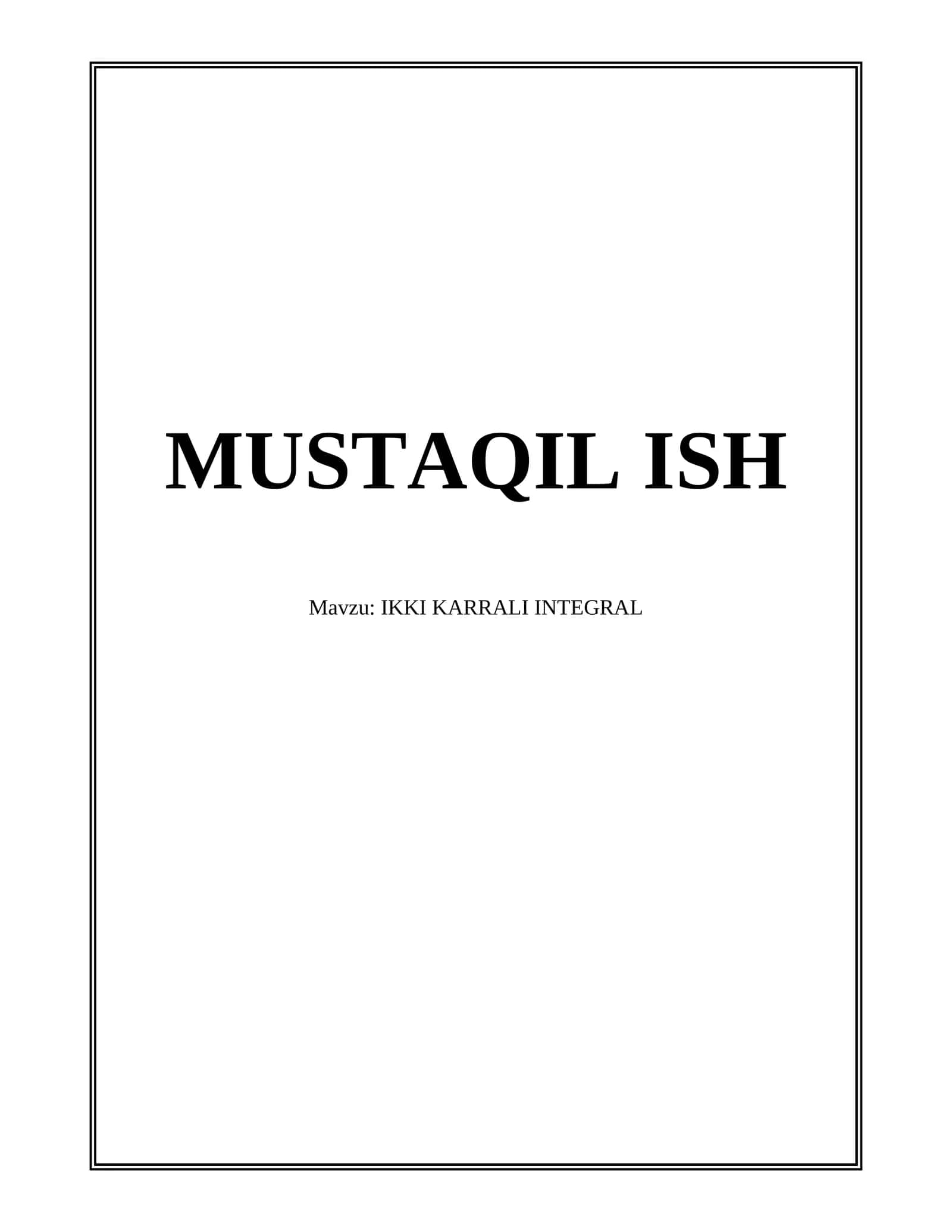 IKKI KARRALI INTEGRAL 1