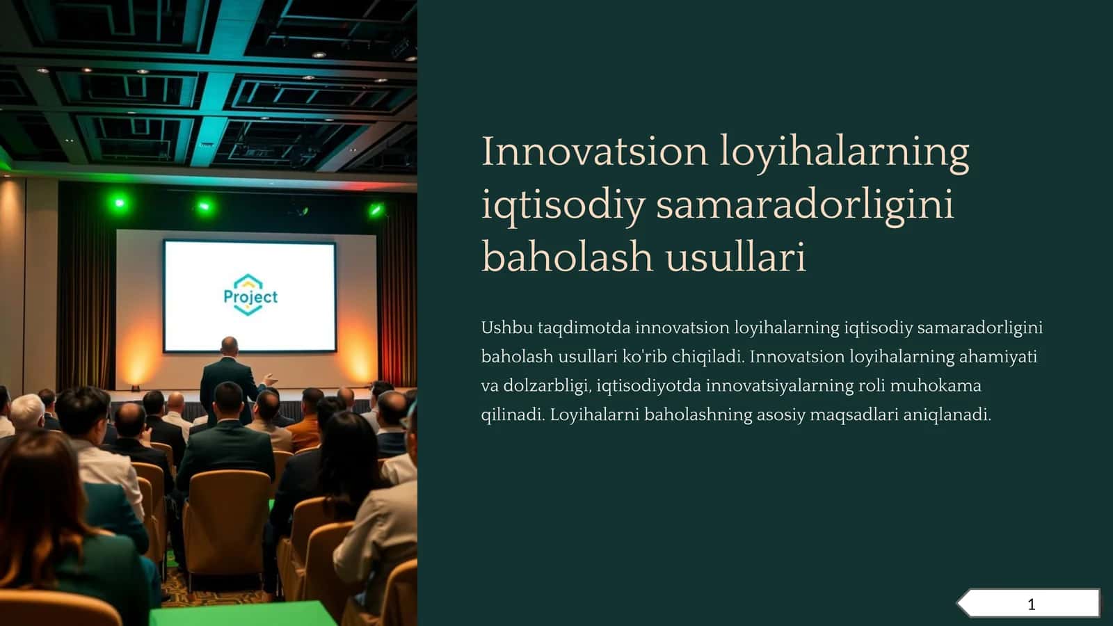 Innovatsion loyihalarning iqtisodiy samaradorligini baholash usullari 1