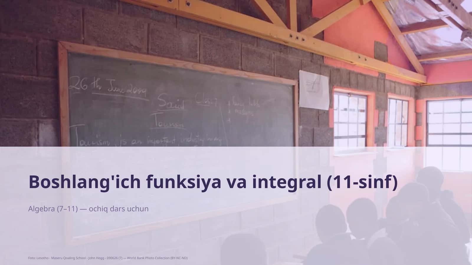 Boshlang'ich funksiya va integral (11-sinf) 1