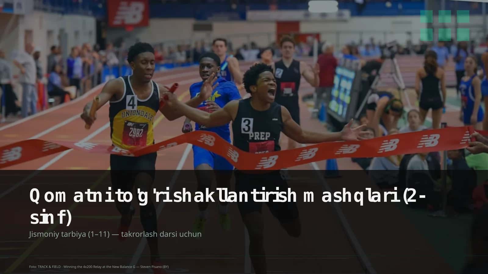 Qomatni to'g'ri shakllantirish mashqlari (2-sinf) 1