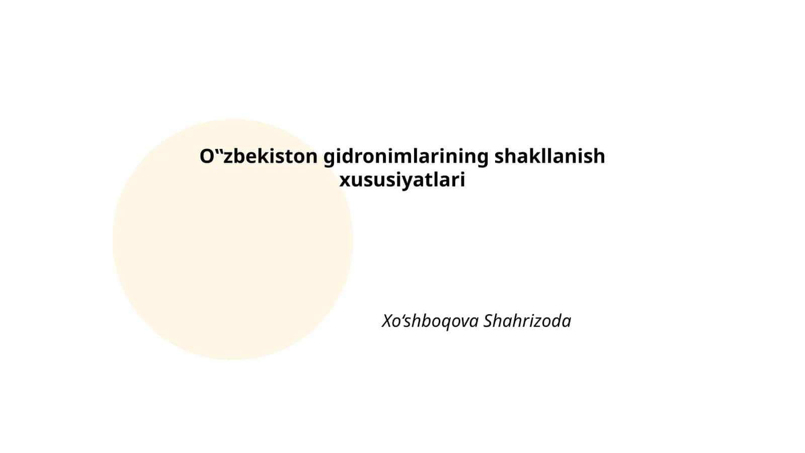 O'zbekiston gidronimlаrining shаkllаnish xususiyatlаri 1