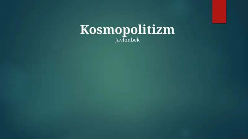Kosmopolitizm 1