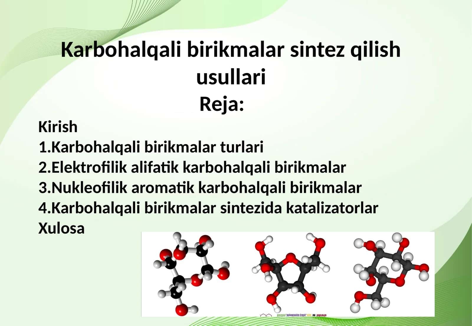 Karbohalqali birikmalar sintez qilish usullari 1