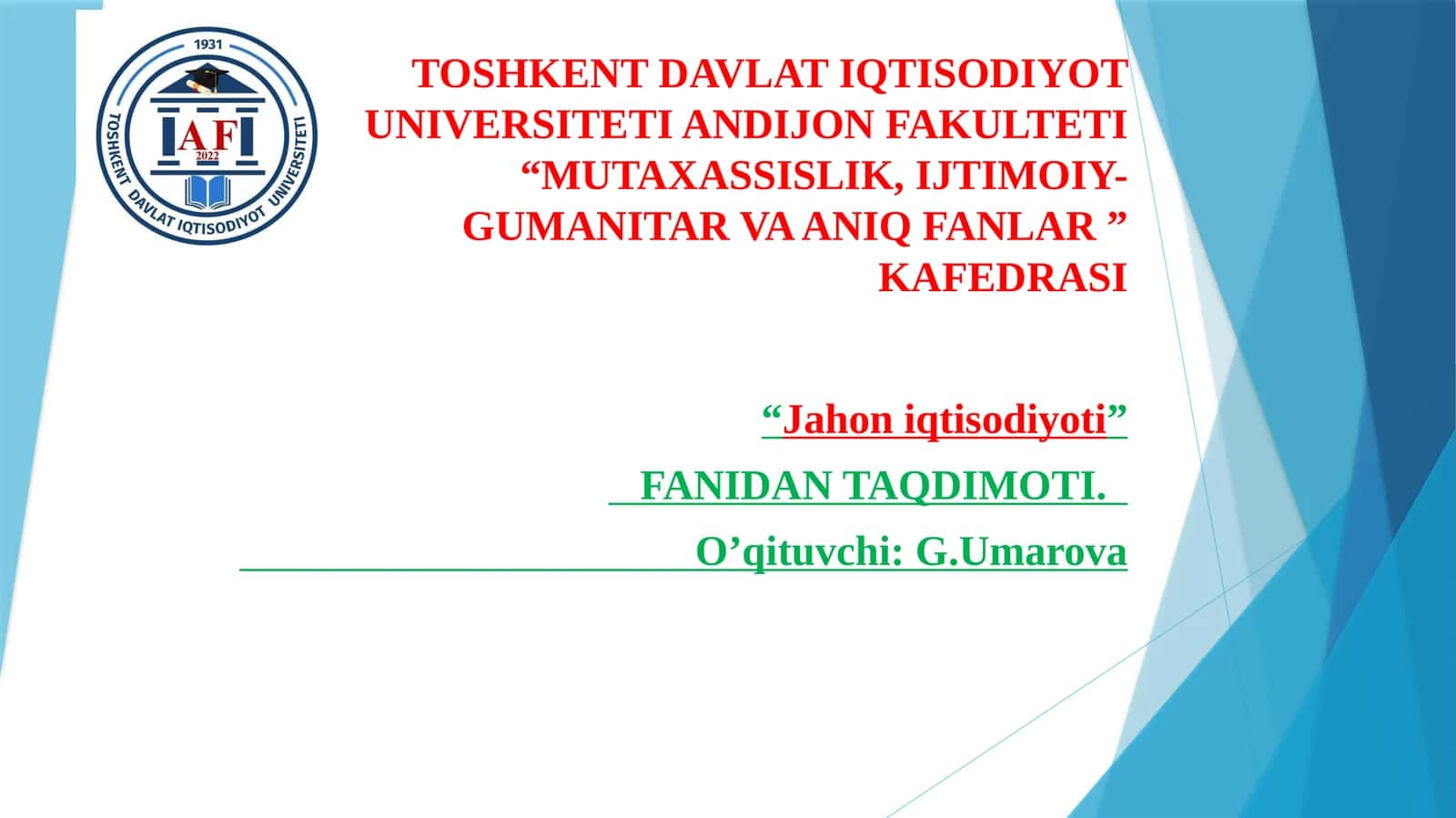 Xorijiy investitsiyalar va kreditlar hisobiga loyihalar 1