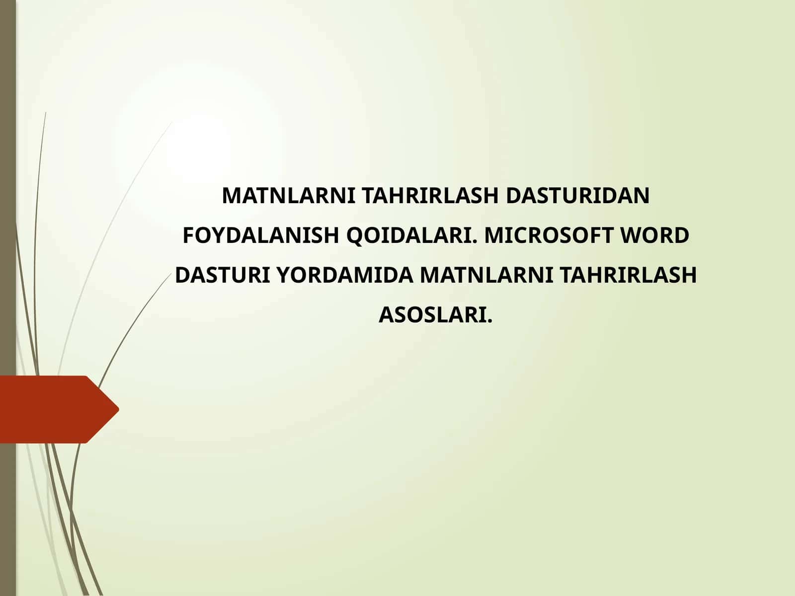 Matnlar tahrirlash dasturidan foydalanish qoidalari 1