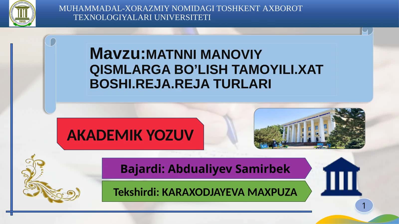 matnni manoviy qismlarga bolish prizintatsiya 1