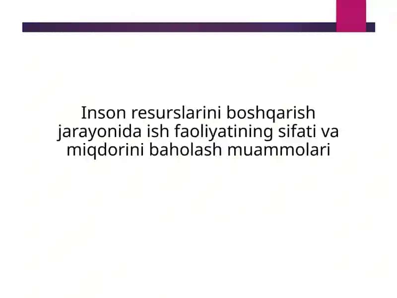 Samaradorlikni boshqarish 1
