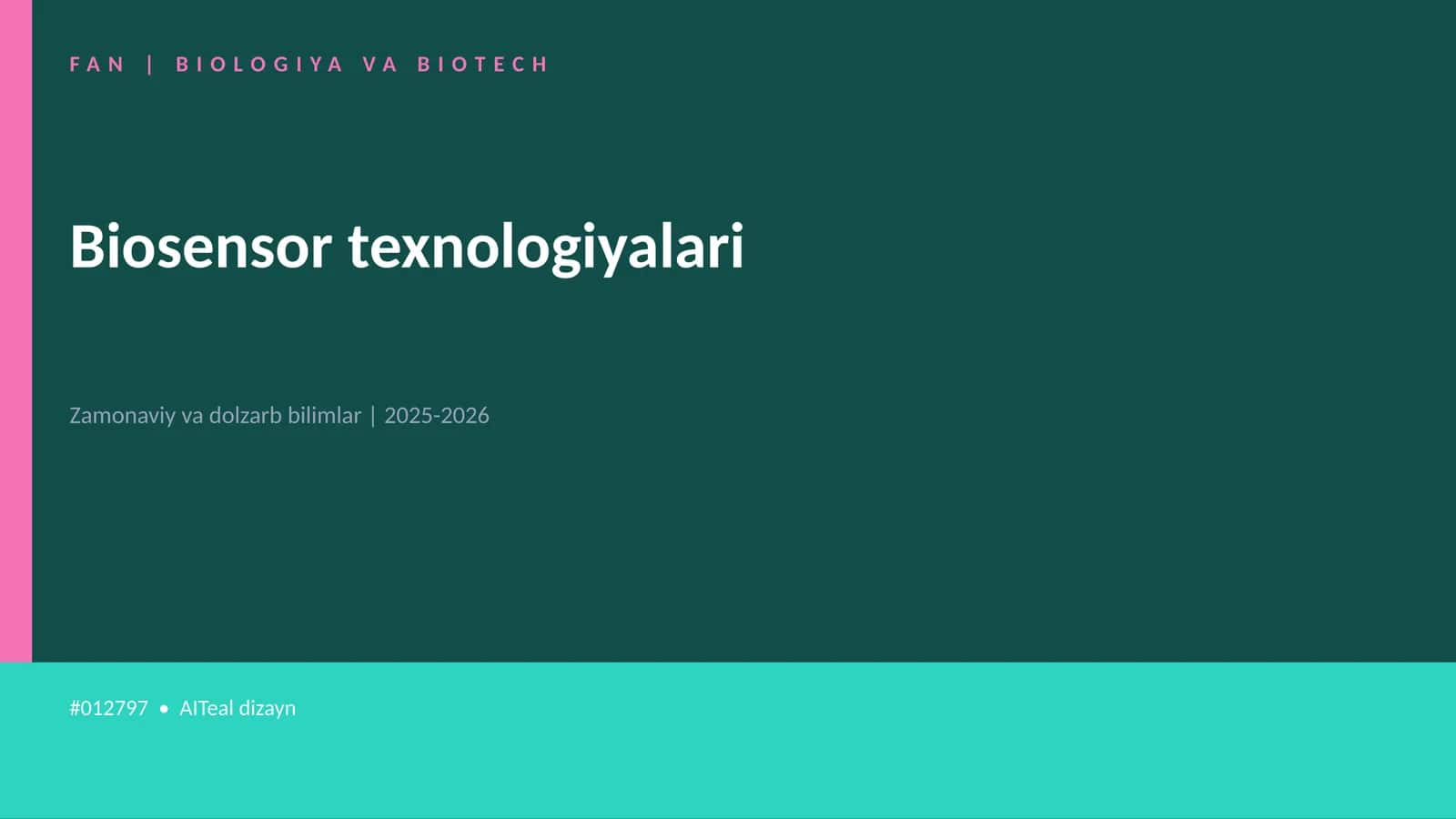 Biosensor texnologiyalari 1