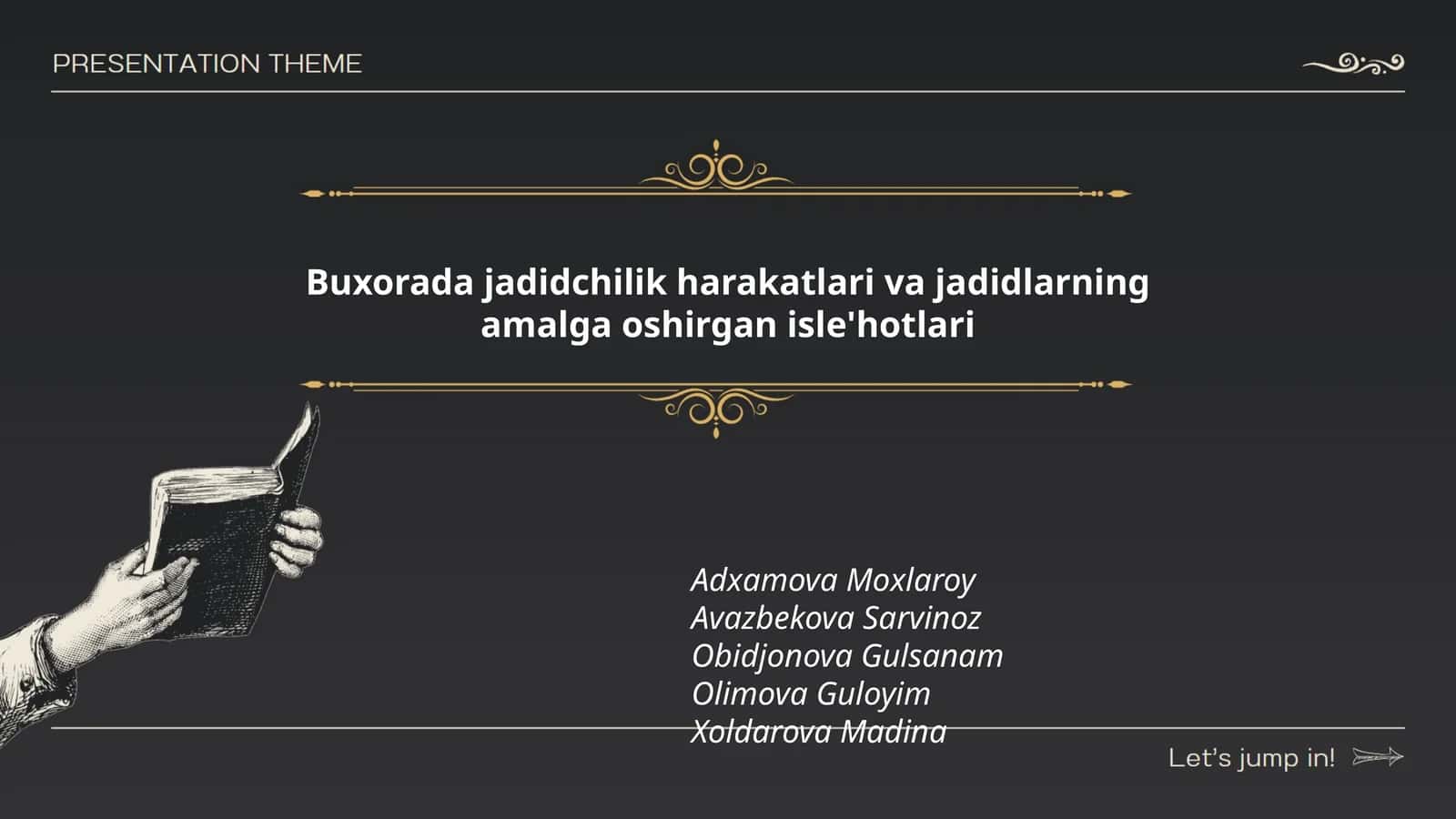 Buxorada jadidchilik harakatlari va jadidlarning amalga oshirgan isle'hotlari 1