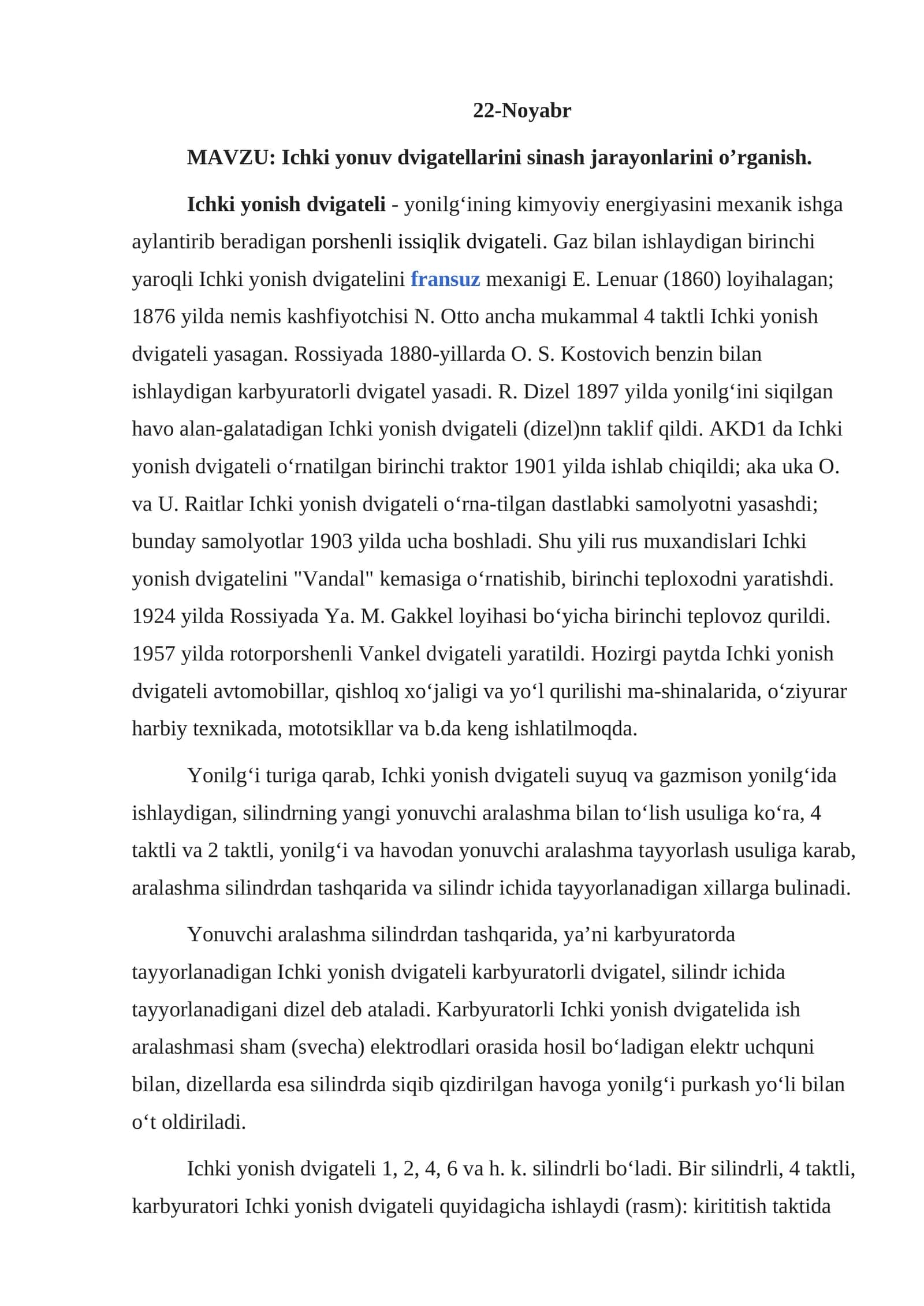Ichki yonishdvigatellari 1