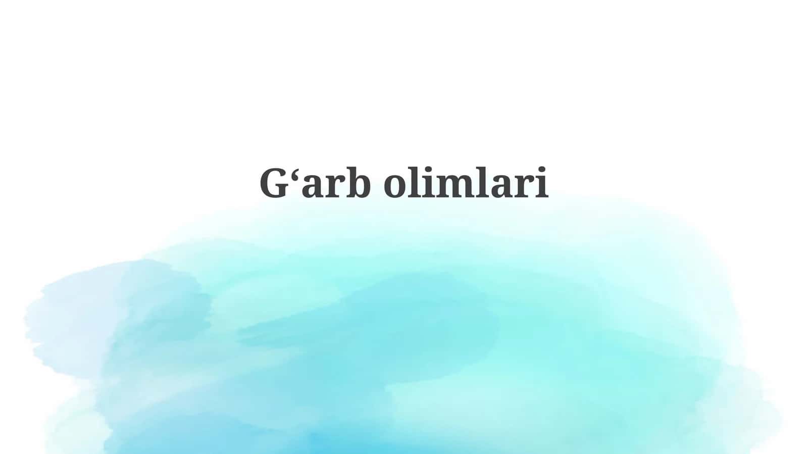 G'arb olimlari: Kashfiyotlar va Innovatsiyalar 1