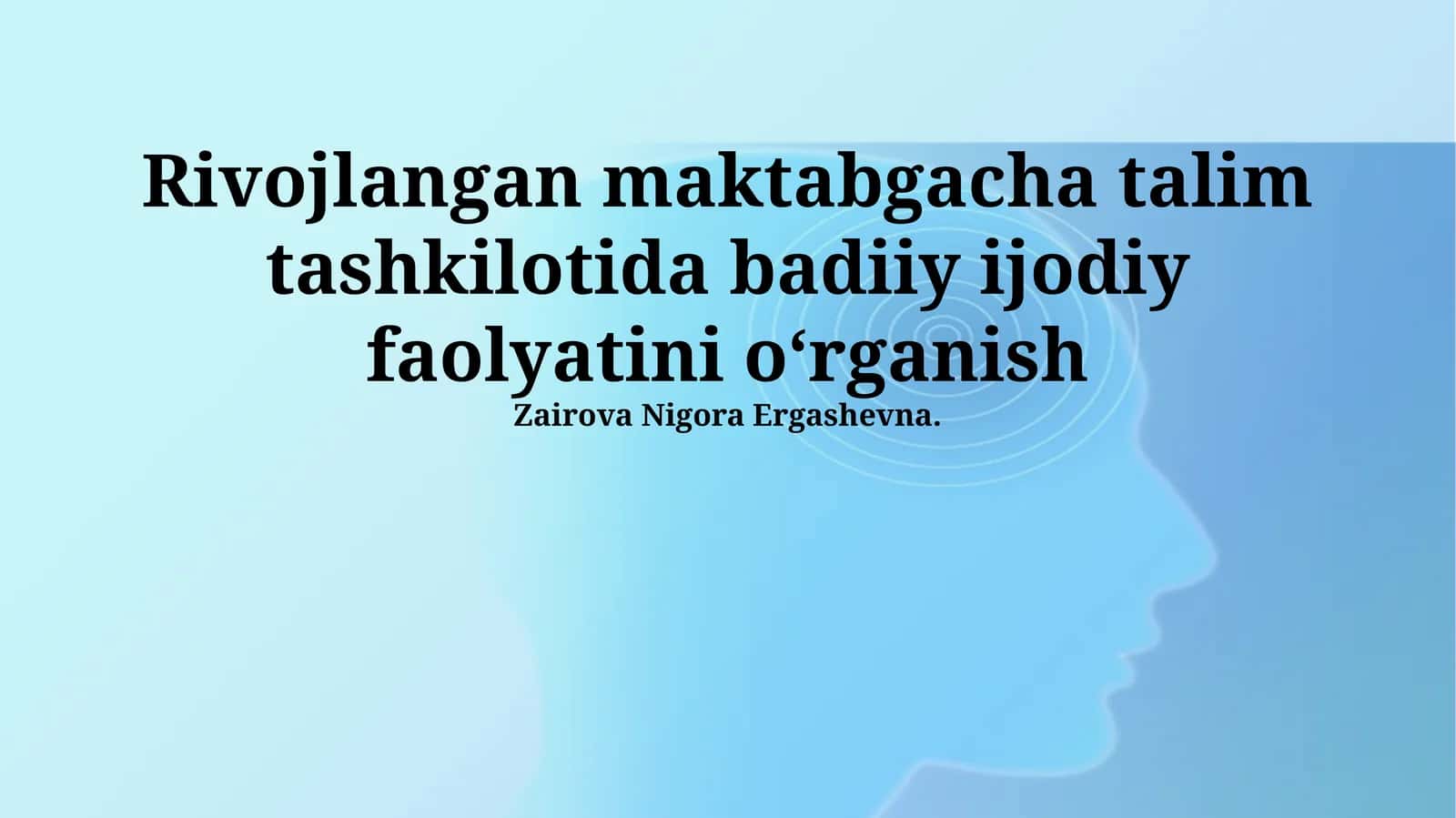 Rivojlangan maktabgacha talim tashkilotida badiiy ijodiy faolyatini oʻrganish 1