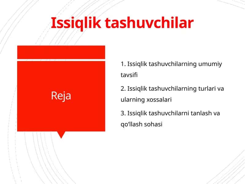 Issiqlik tashuvchilar 1