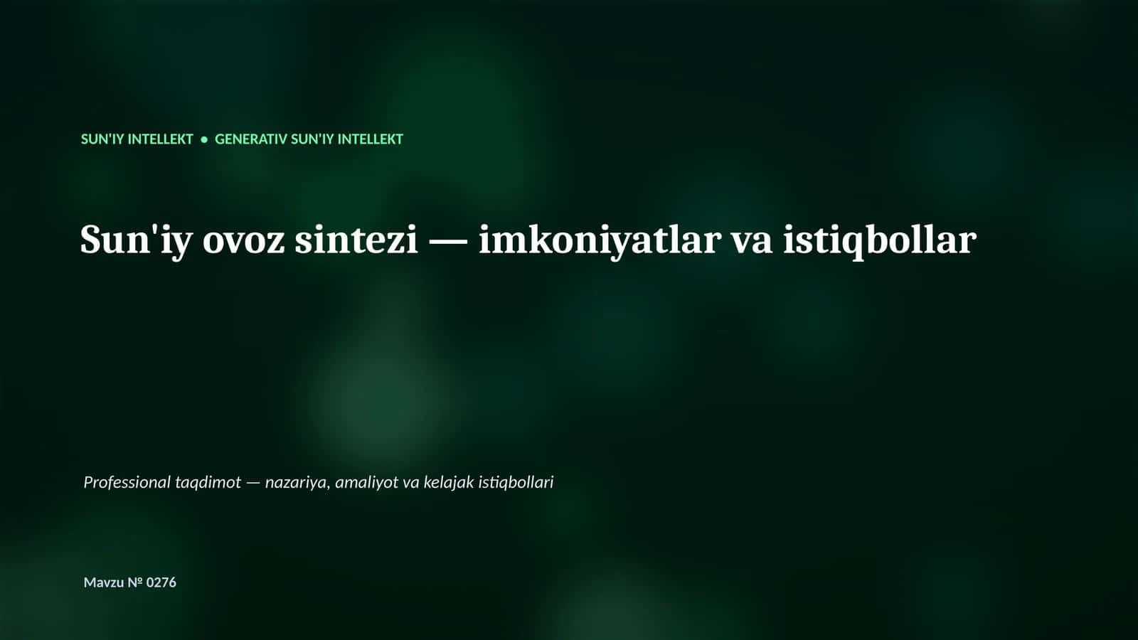 GENERATIV SUN'IY INTELLEKT 1