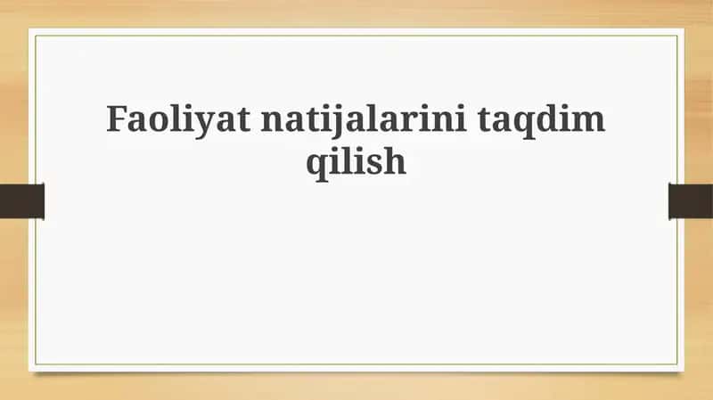 Faoliyat natijalari 1