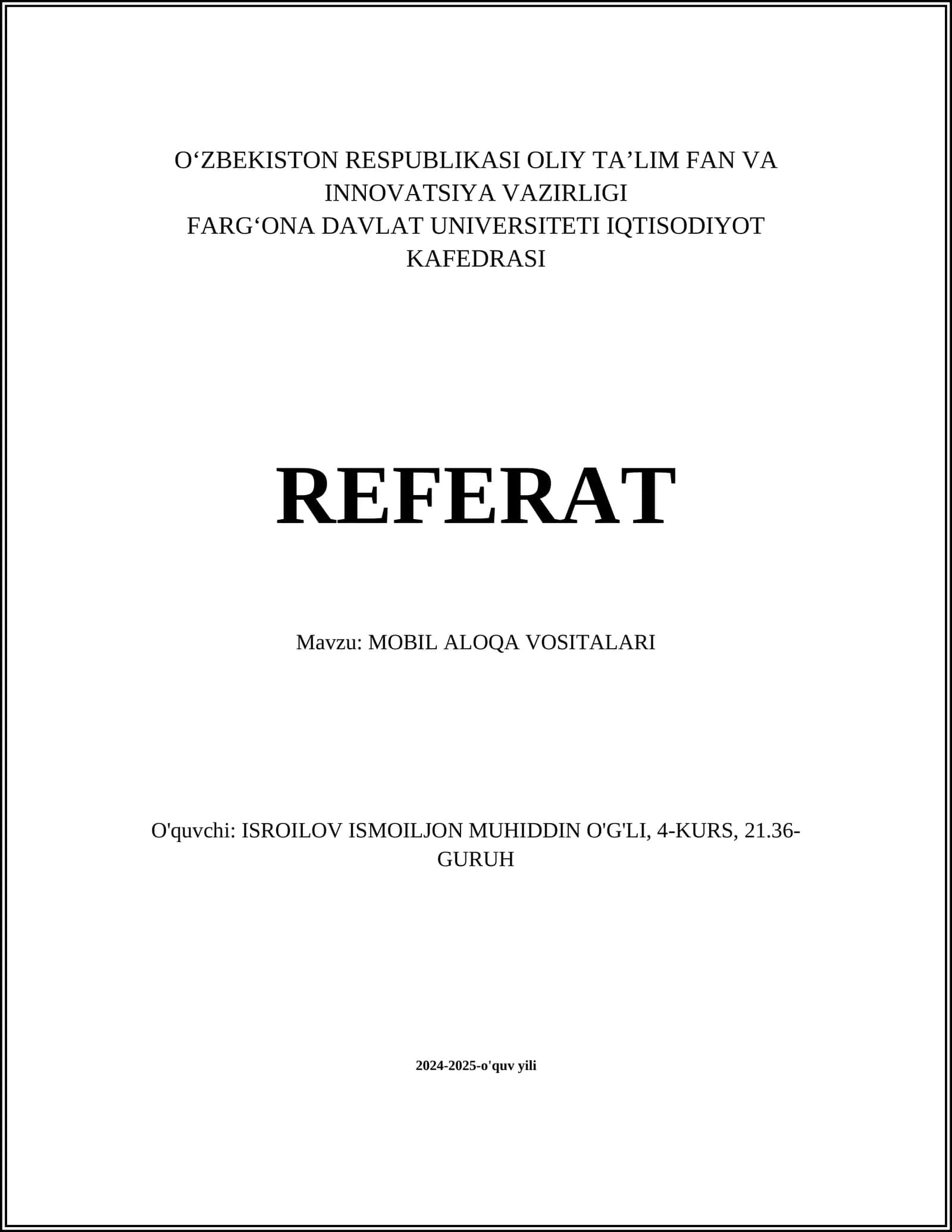 MOBIL ALOQA VOSITALARI 1