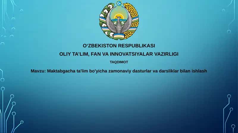 Zamonaviy dasturlar va o'quv qo'llanmalari 1