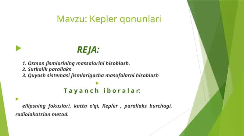 Kepler qonunlari 1