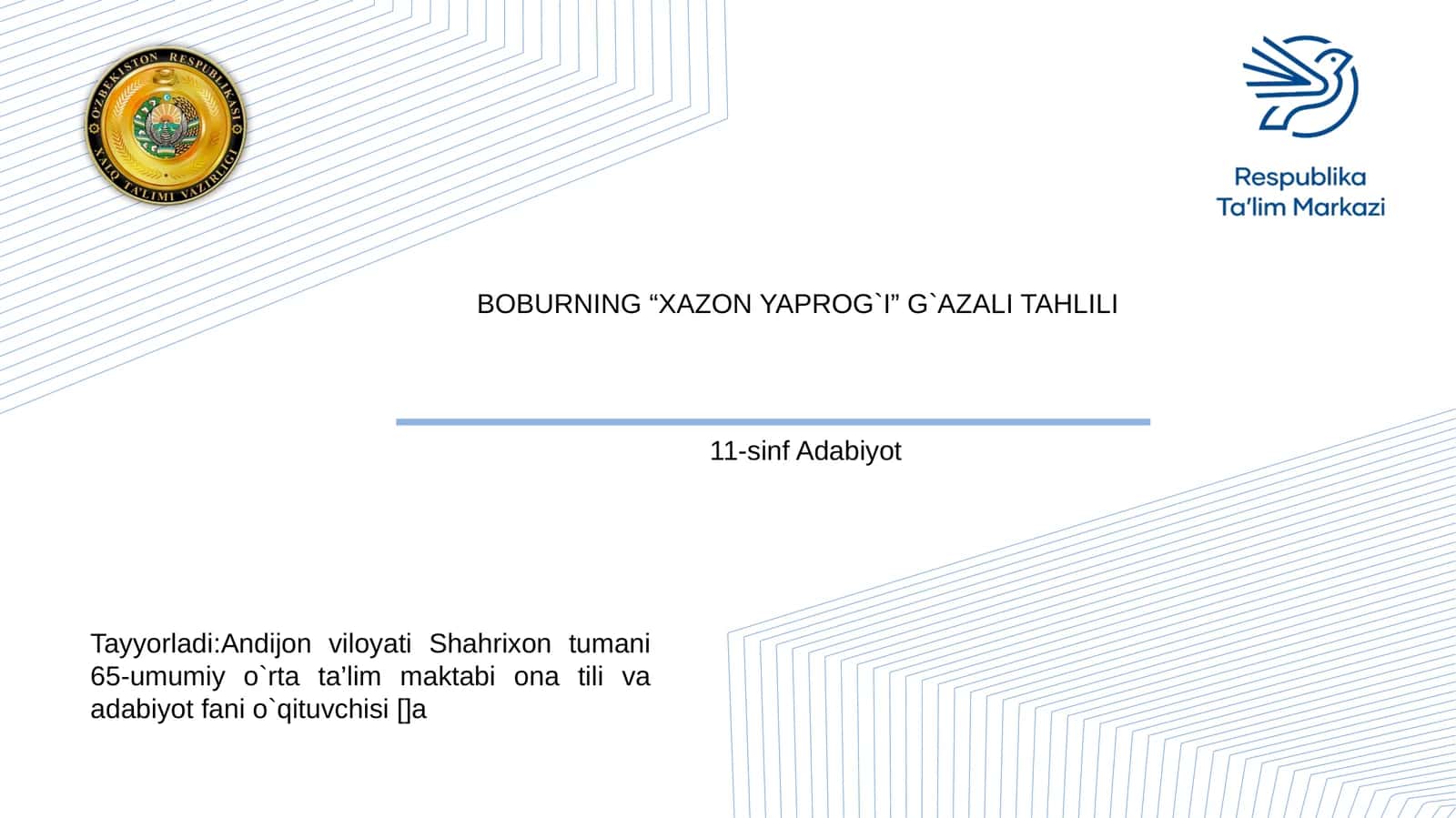 BOBURNING "XAZON YAPROG`I" G`AZALI TAHLILI 1