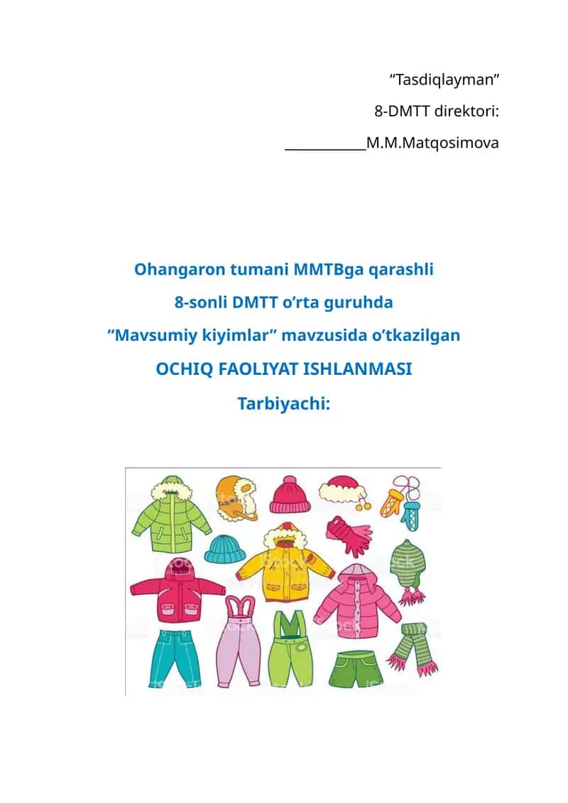 “Mavsumiy kiyimlar” 1