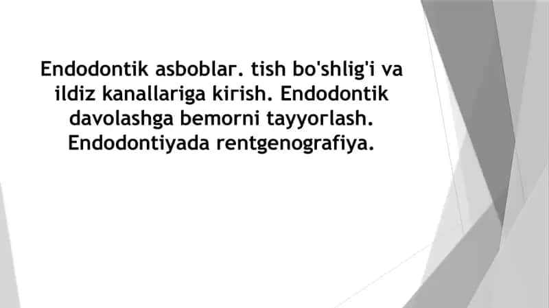 Endodontik asboblar 1