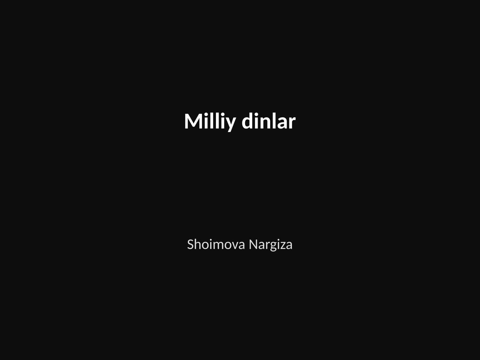 Milliy dinlar 1