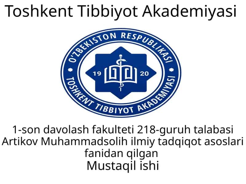 Artikov Muhammad Solih ilmiy tadqiqot asoslari 1
