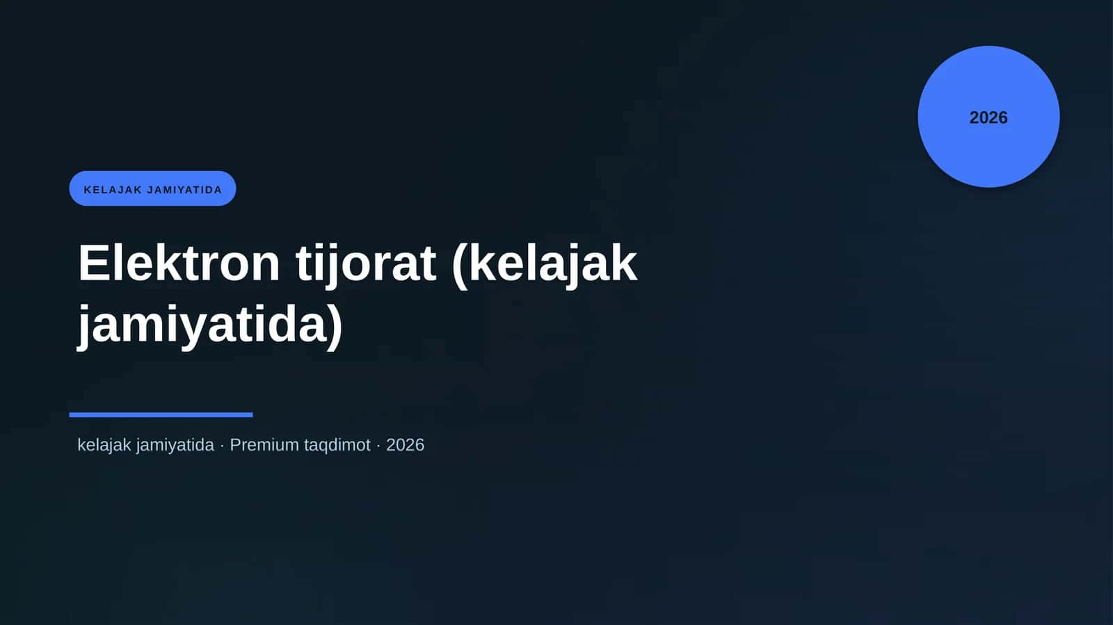 Elektron tijorat (kelajak jamiyatida) 1