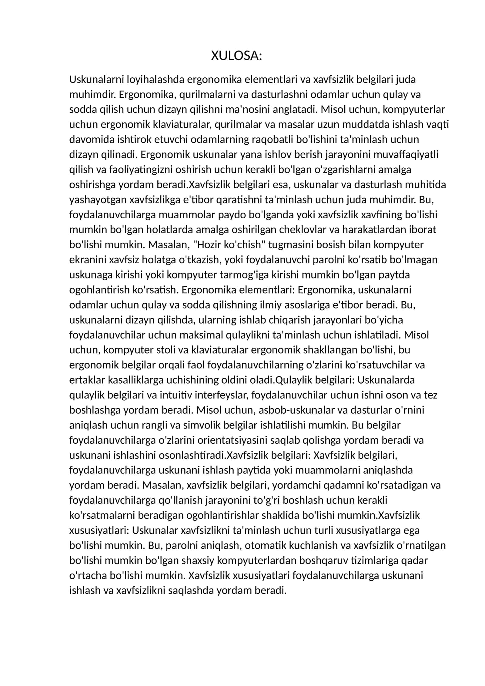 Ergonomika va xavfsizlik belgilari 1