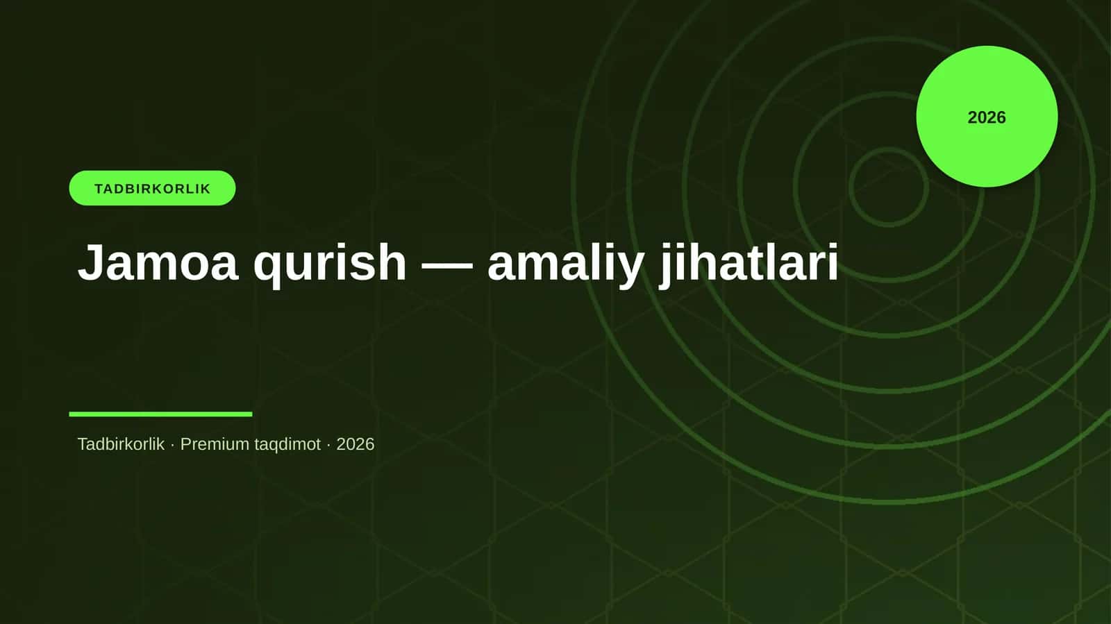 Jamoa qurish — amaliy jihatlari 1